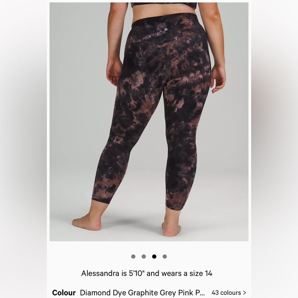 lululemon Align™ High-Rise Pant 25" Diamond Dye Graphite Grey Pink Size 0